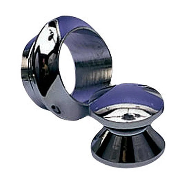 Rosett+knopp förkr. mässing 16mm Mont.hål 17mm