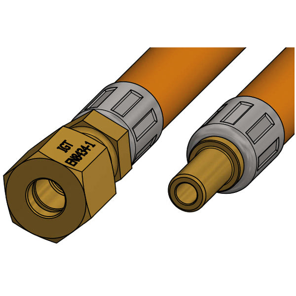 Gasolslang 1,2m ändar: Ø8 mm rör + 8 mm sockel