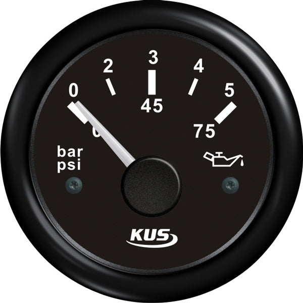 Kus oljetryck svart 0-5bar, 10-184 &240-33ohm, 12/24V