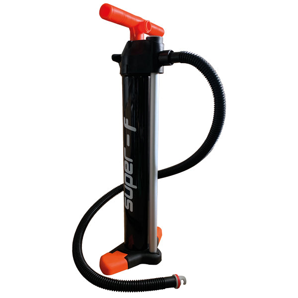 Super-F Handpump med manometer til SUP 2 bar 2x2100cc svart/röd