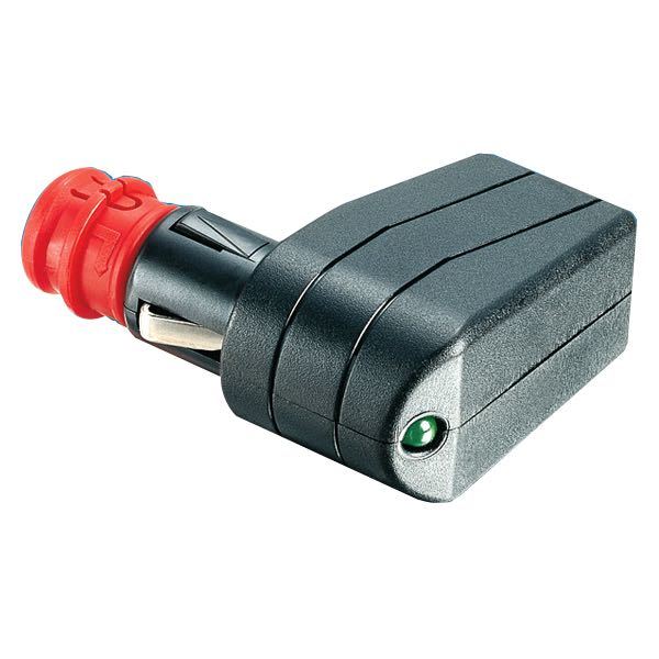 Universalkontakt 12/24 V 7,5 Amp vinklad med leder