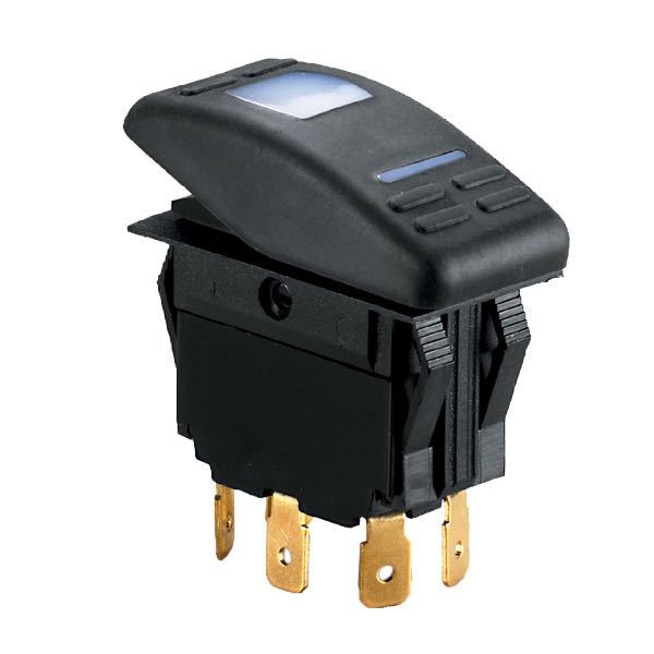 Kontakt 3-polig med LED on - off 12 V max 15a