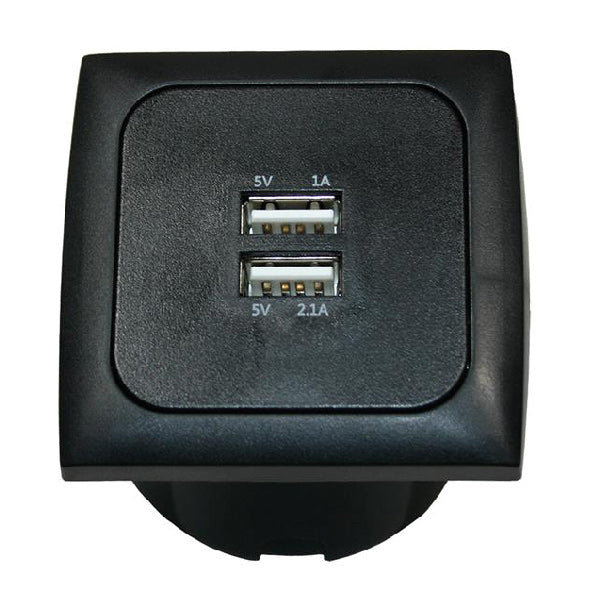 Strömuttag f inbyggn 12/24v 2 x USB