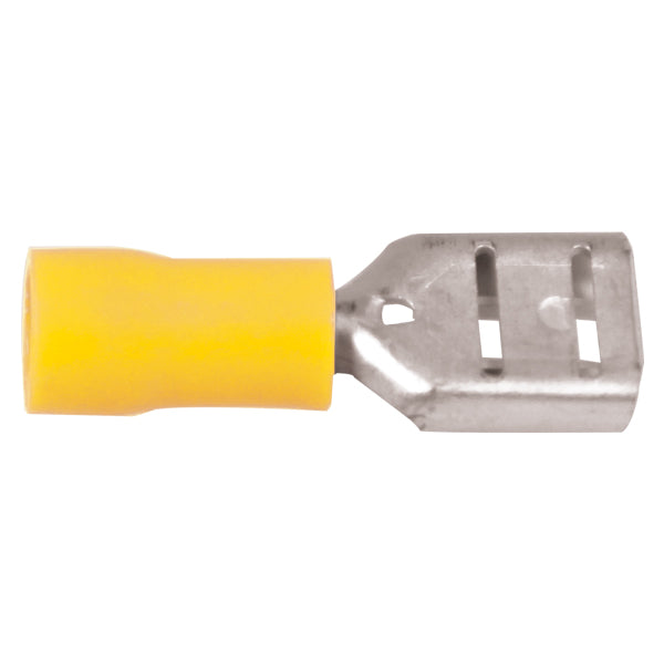 Flatstiftskontakt hona gul 6,4x0,8 mm 10 st