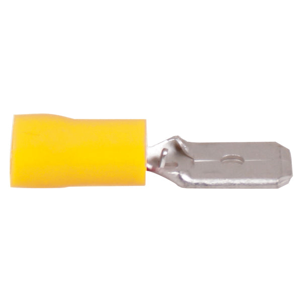 Flatstiftskontakt hane gul 6.4x0,8 mm 10stk