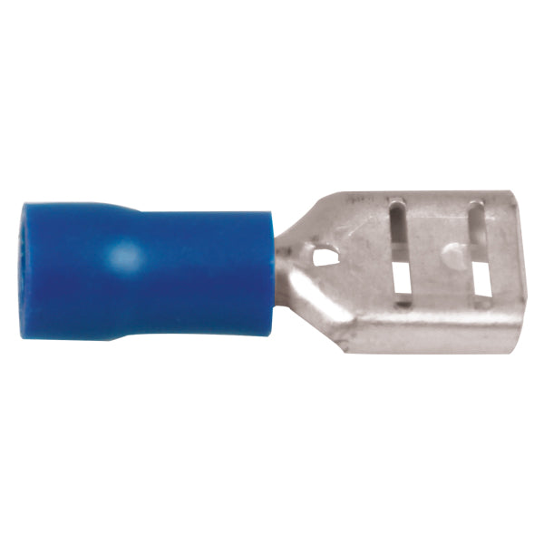 Flatstiftskontakt hona blå 6,4x0,8 mm-100