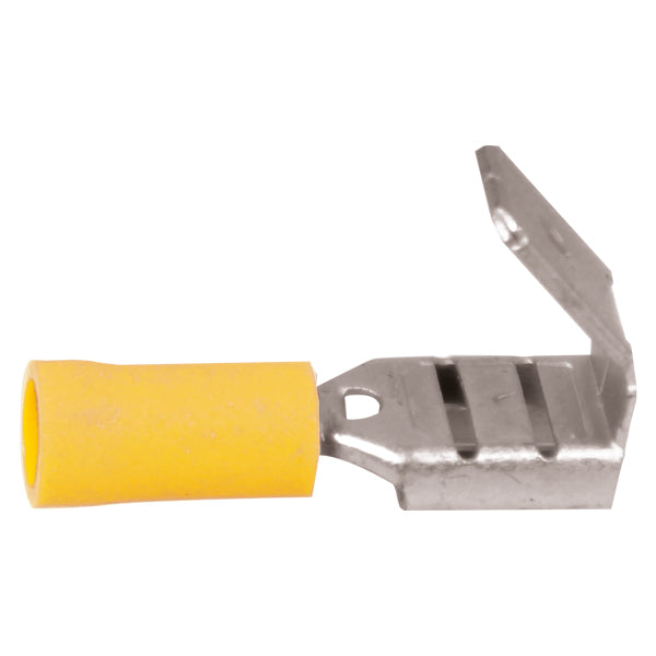 Flatstiftskontakt hane gul 6,4x0,8 mm - 100 st