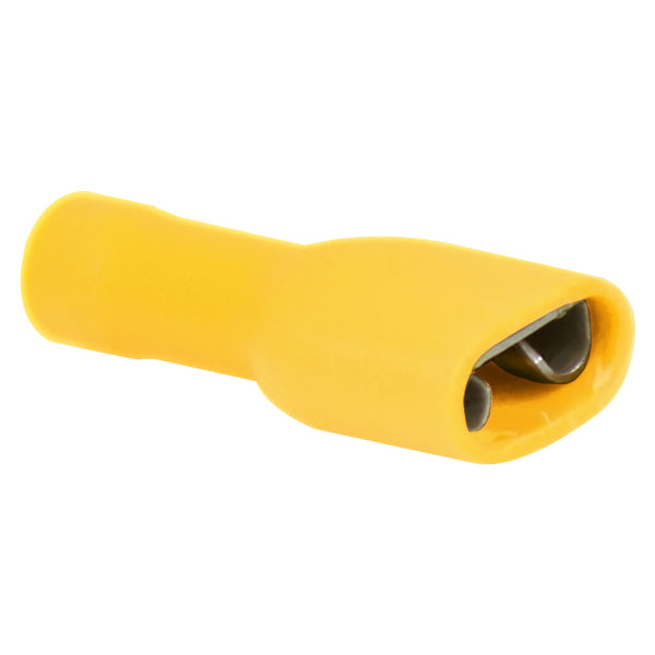 Flatstiftskontakt isolerad gul 6,4x0,8 mm - 100 st