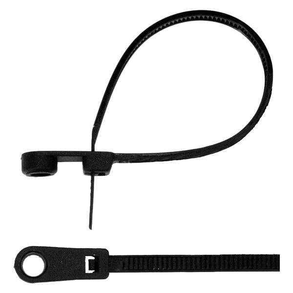 Buntband svarta med hål 220 x 4,3 mm-20 st