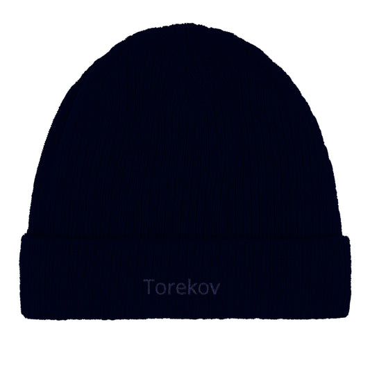 Beanie i ekologisk bomull med Torekov i brodyr