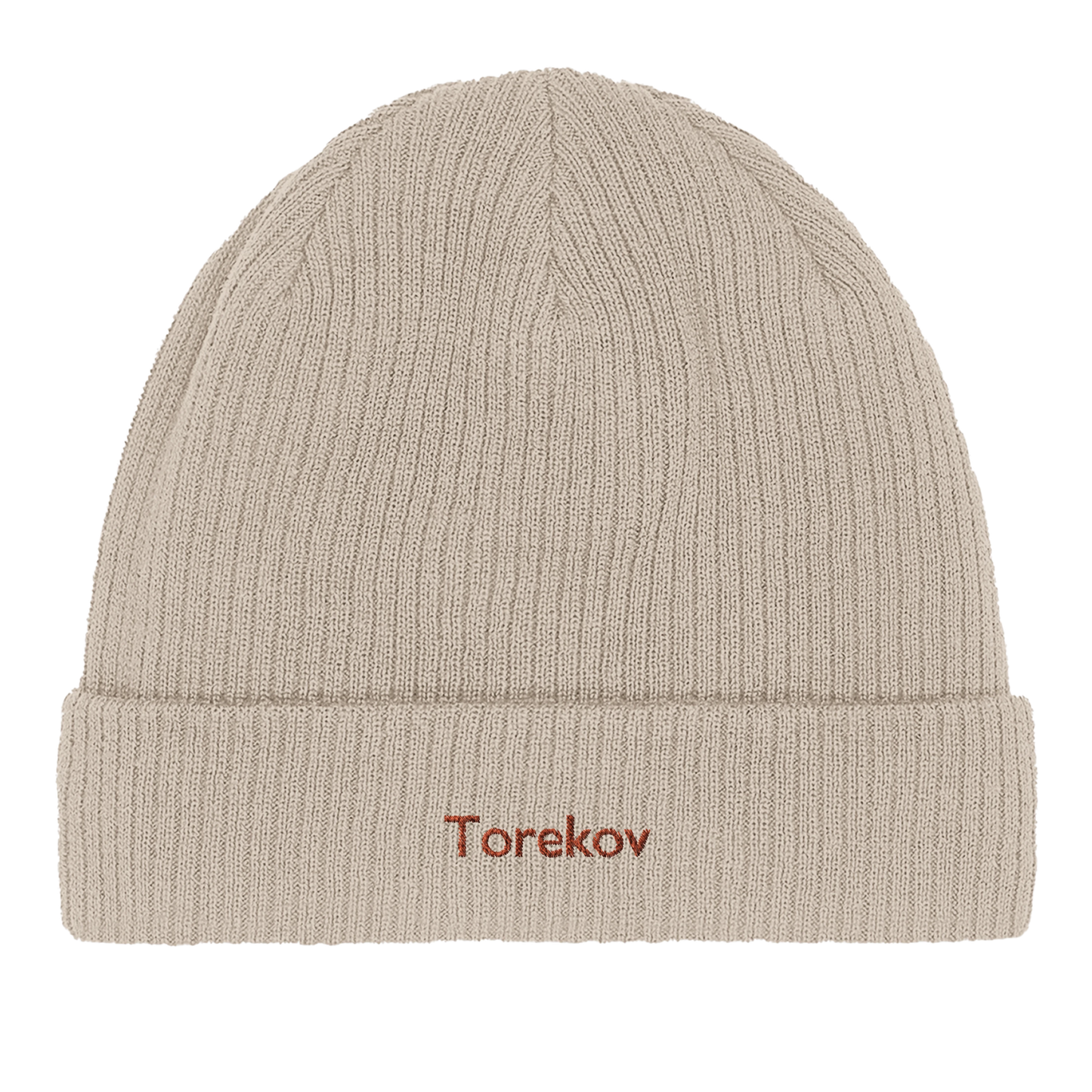 Beanie i ekologisk bomull med Torekov i brodyr
