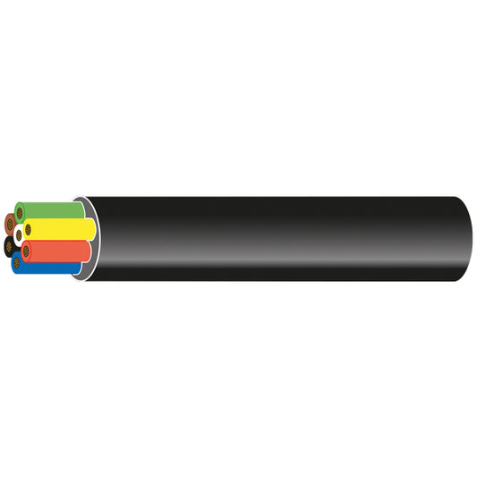 7-ledar-trailerkabel, 6x1mm2 + 1x2mm2 (svart) 10m