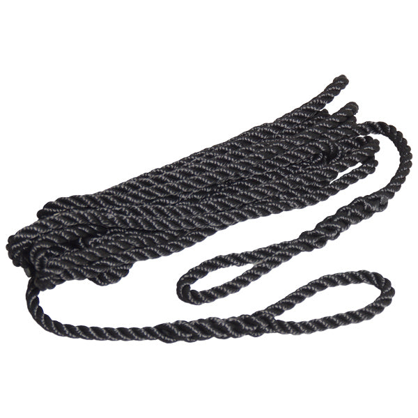 Robline fendertlina svart 3-slagen 2-pack 10mm x 2m
