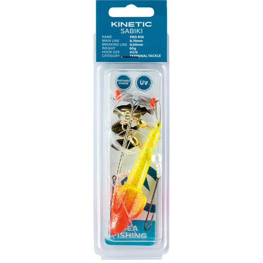 Kinetic Sabiki Pro plattfisk 60g gul/röd