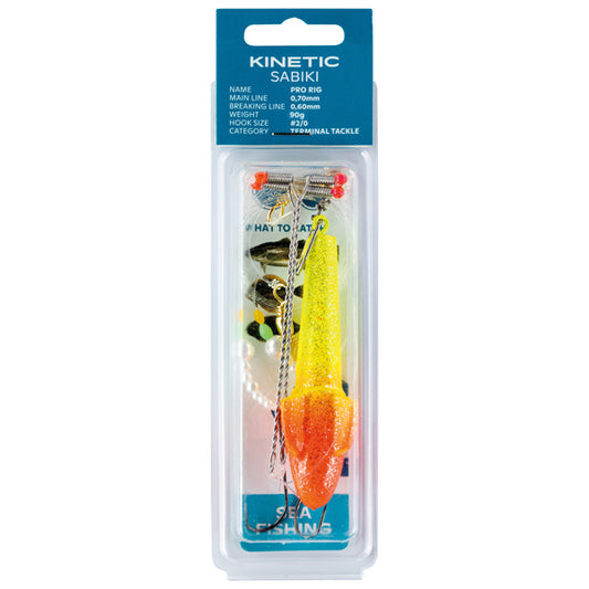 Kinetic Sabiki Pro plattfisk 90g gul/röd