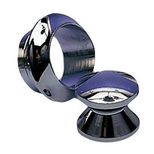 Rosett+knopp förkr. mässing 16mm Mont.hål 17mm