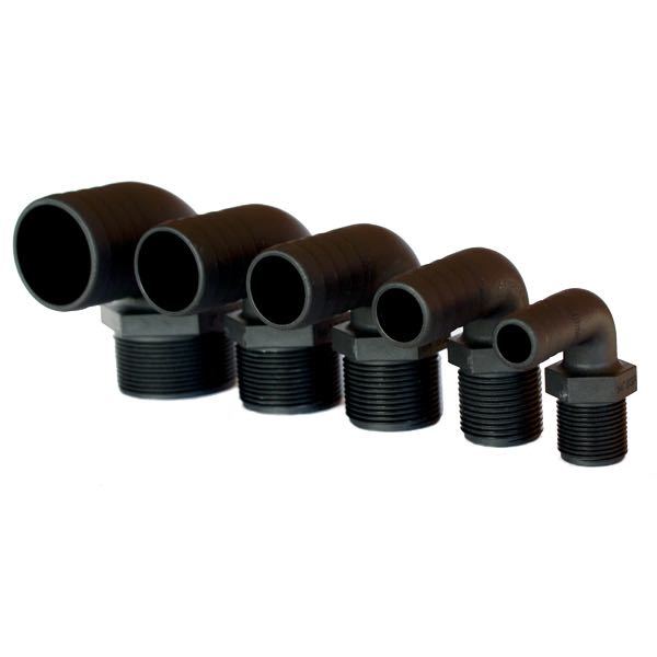 Trudesign Slangstos 90° komposit svart 1 1/4" 38mm