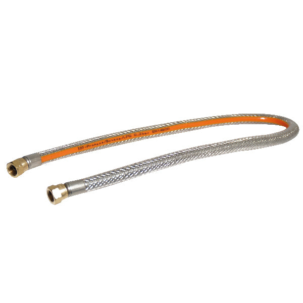 Gasolslang med stål inläggg 1,0m, 1/4" koppling