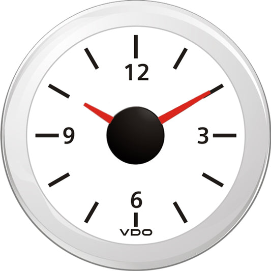 VDO klocka 12v, vit ø52mm