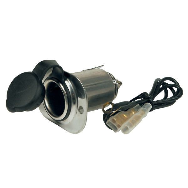 12V Uttag för inbyggnad, RF stål