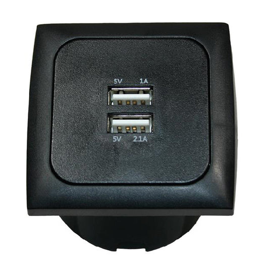 Strömuttag f inbyggn 12/24v 2 x USB