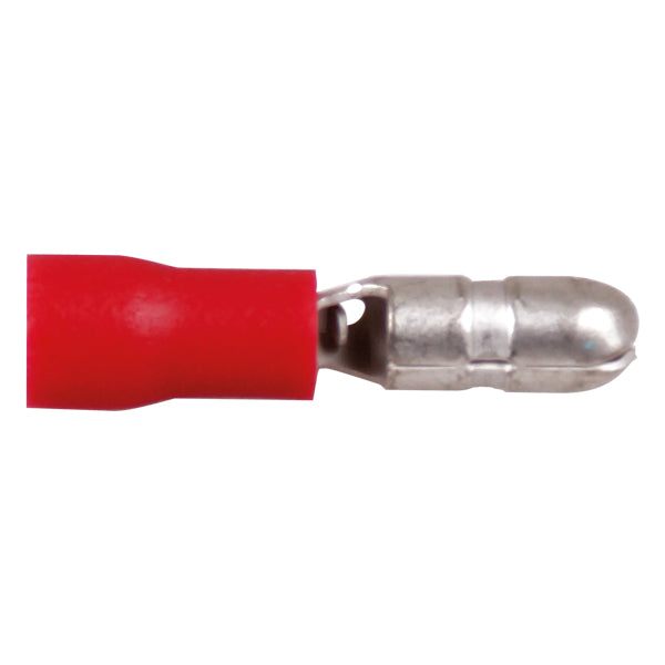 Hankontakt rund röd 4,0 mm 10 st