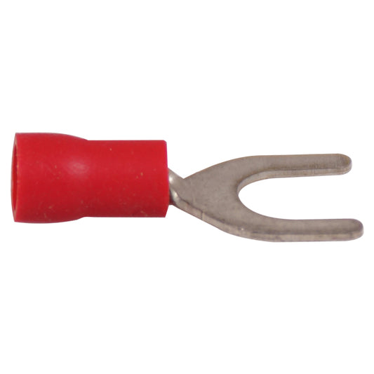 Gaffelkabelsko röd 6,4mm 10 st