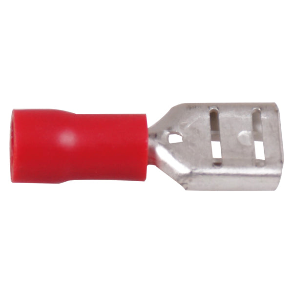 Flatstiftskontakt hona röd 6,4x0,8 mm-100