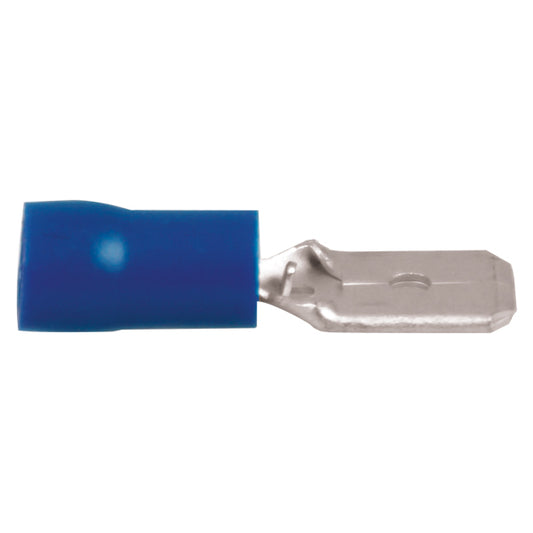 Flatstiftskontakt hane blå 6,4x0,8 mm-100