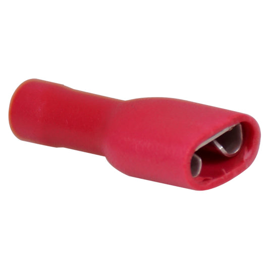 Flatstiftskontakt isolerad röd 6,4x0,8 mm - 100 st