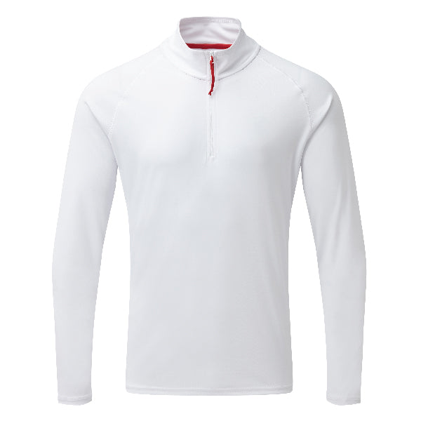 Gill UV009 Men's UV Långarmad Zip T-shirt Vit strl. S