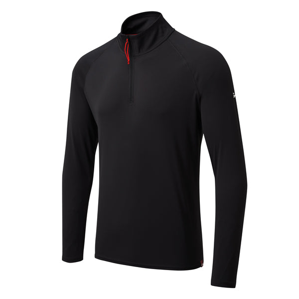 Gill UV009 Men's UV Långärmad Zip T-shirt svart strl L