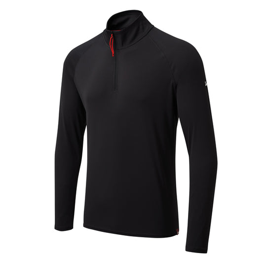 Gill UV009 Men's UV Långärmad Zip T-shirt svart strl L