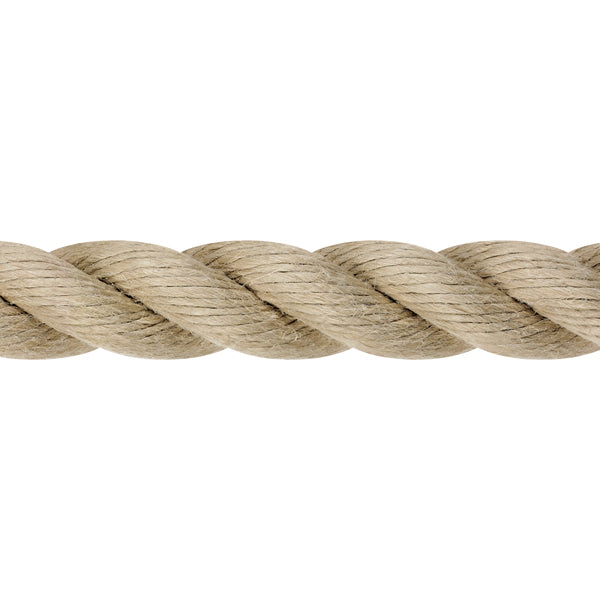 Räckeslina hampa 4-slagen Ø36mm 15 meter