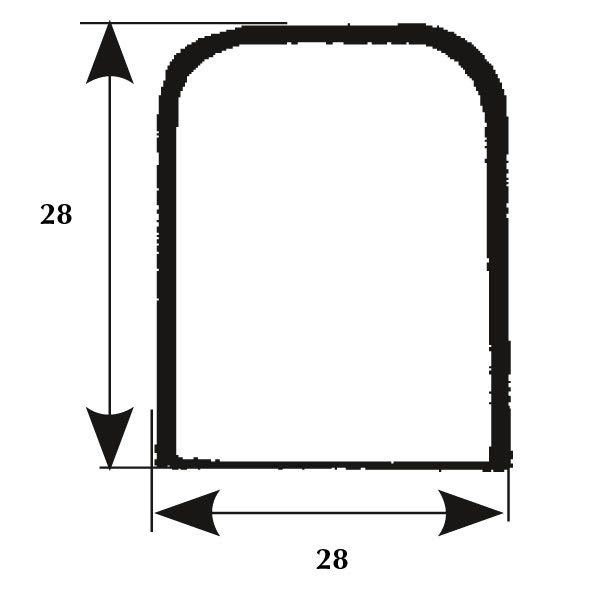 Mittstycke b=28 l=80 h=28 mm