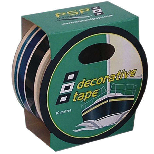 Psp go-fast skrovtejp 3x blå ränder 21 mm x 10 m