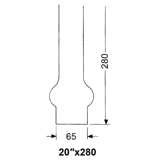 DHR Lampglas 65 x 280 mm